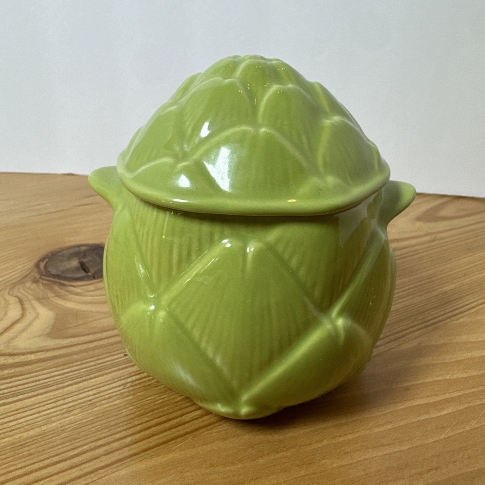 RARE Le Creuset Mini Artichoke Cocotte Harvest Green Stoneware 0.4L 14oz